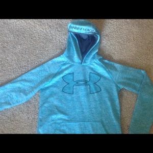Girls Blue Under Armour Pullover Hoodie Sweatshirt